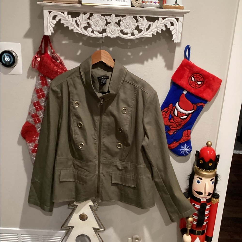 NWOT - Olive Green Robert Louis Long Sleeve Jacket - Sz 2x!!